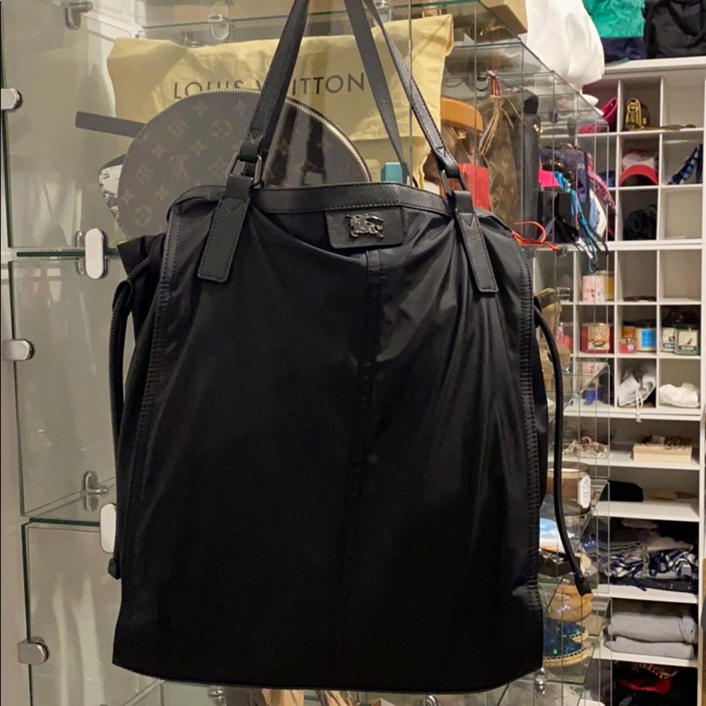 Black Burberry Book Tote